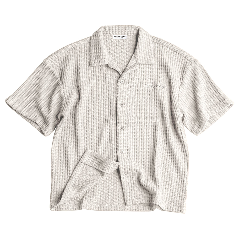 Textured Waffle Shirt - Off White