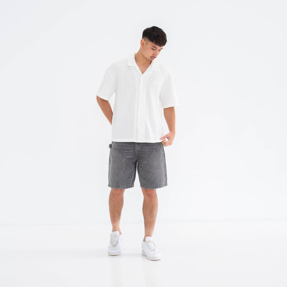 
                      
                        Textured Waffle Shirt - White
                      
                    