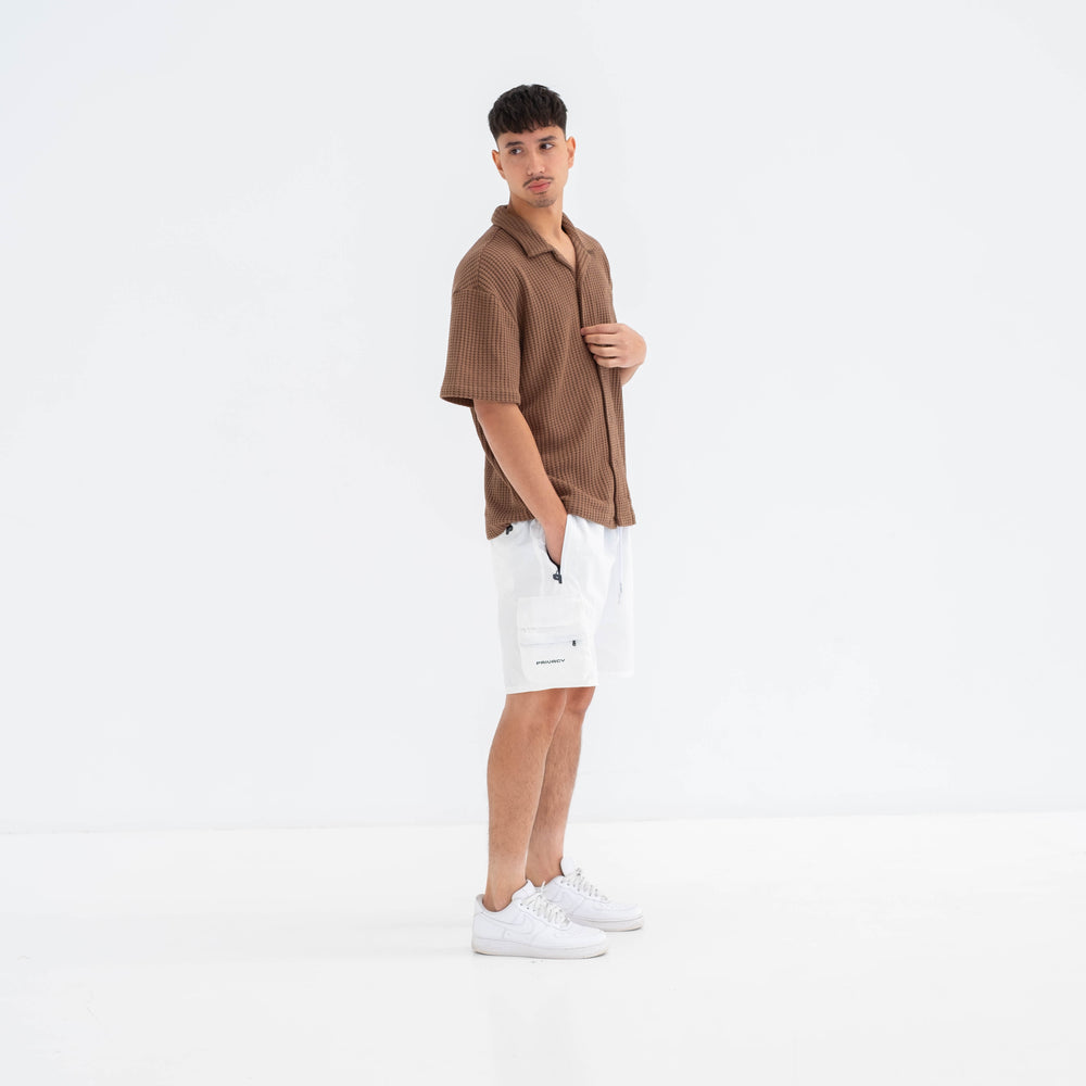 
                      
                        Textured Waffle Shirt - Brown
                      
                    