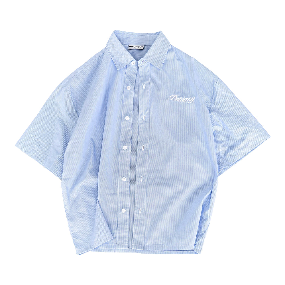 Boxy Script Shirt - Sky Blue