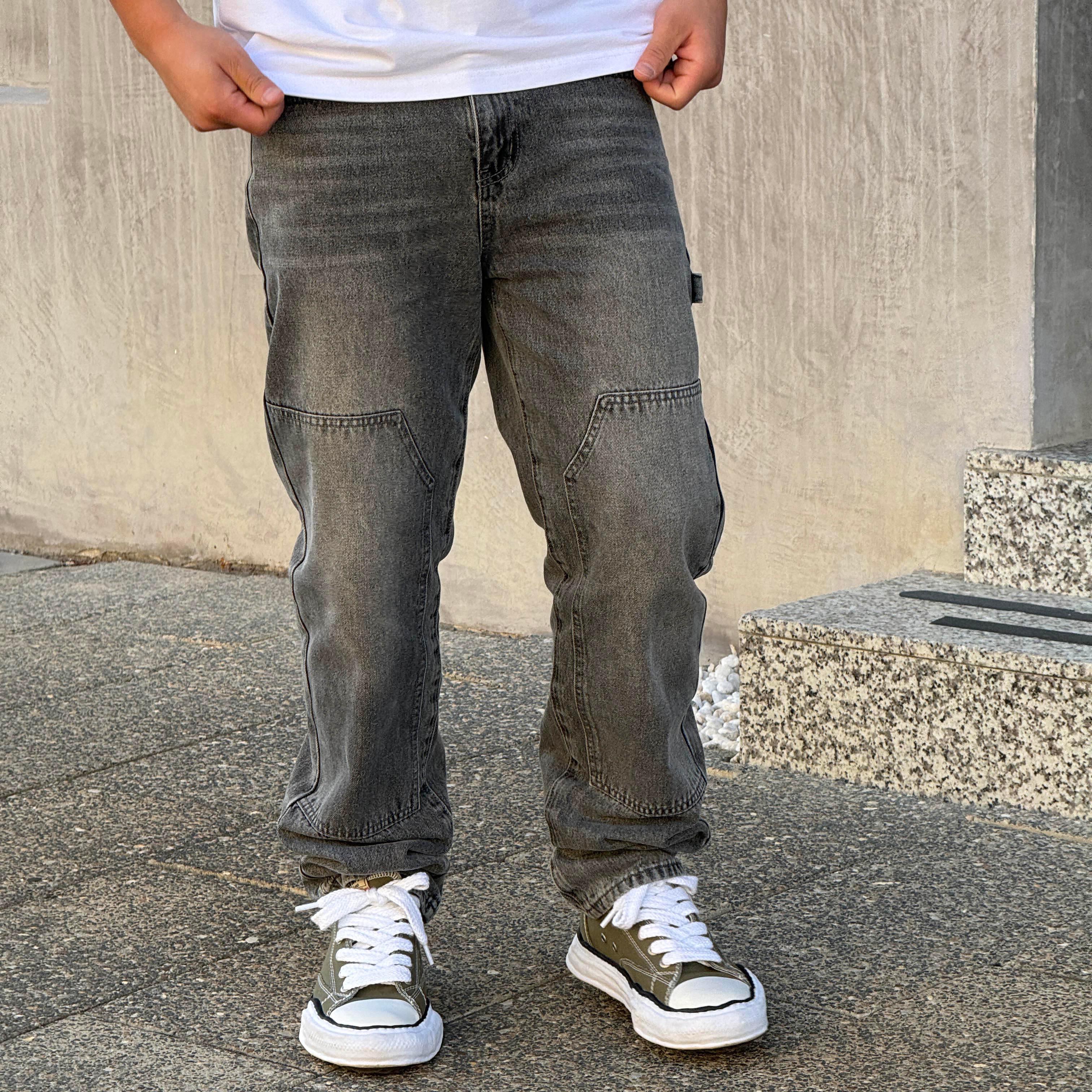 Online Washed Grey Cargo Pants