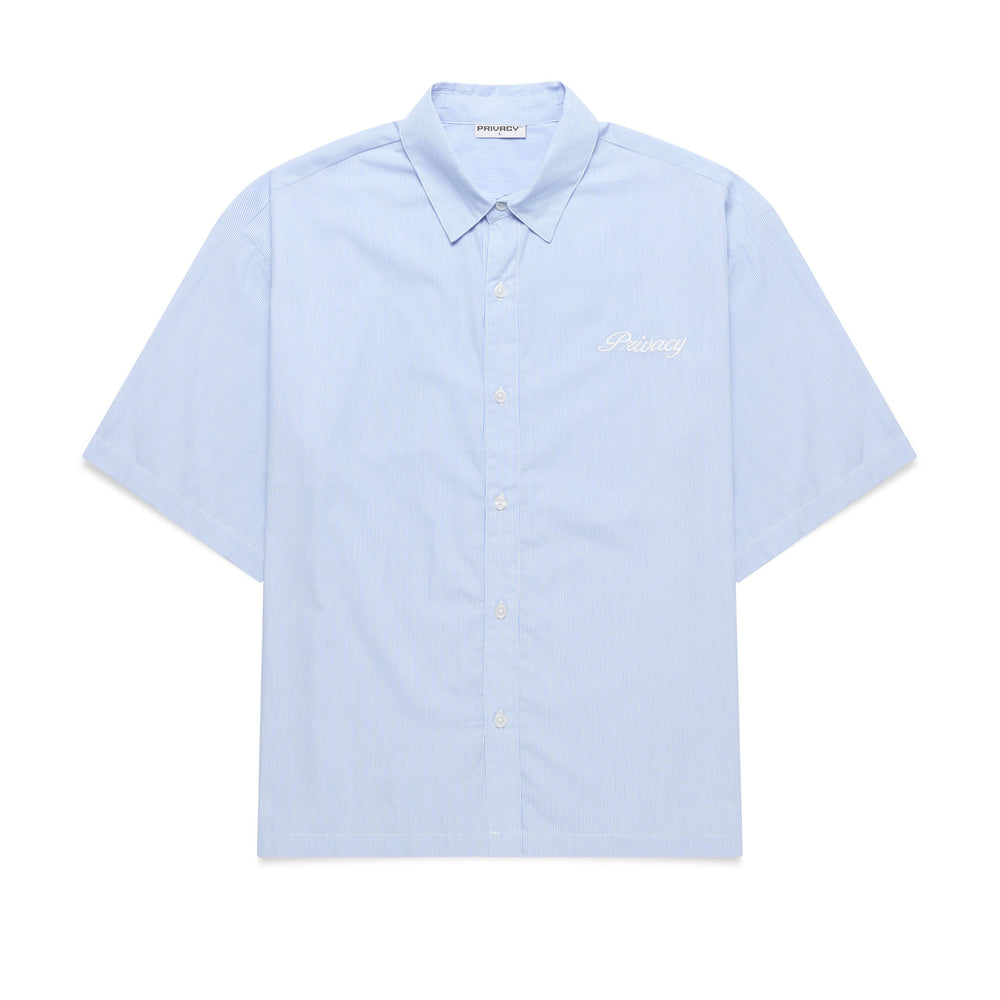 Boxy Script Shirt - Sky Blue