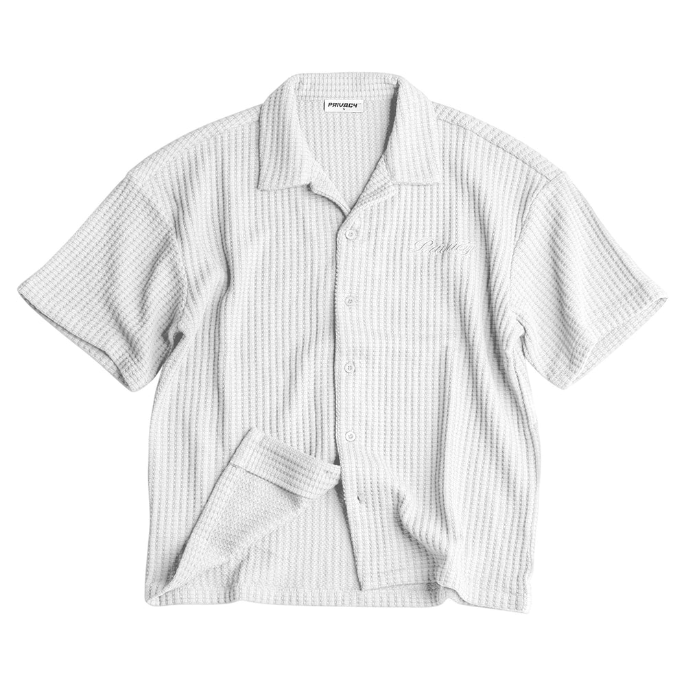 
                      
                        Textured Waffle Shirt - White
                      
                    